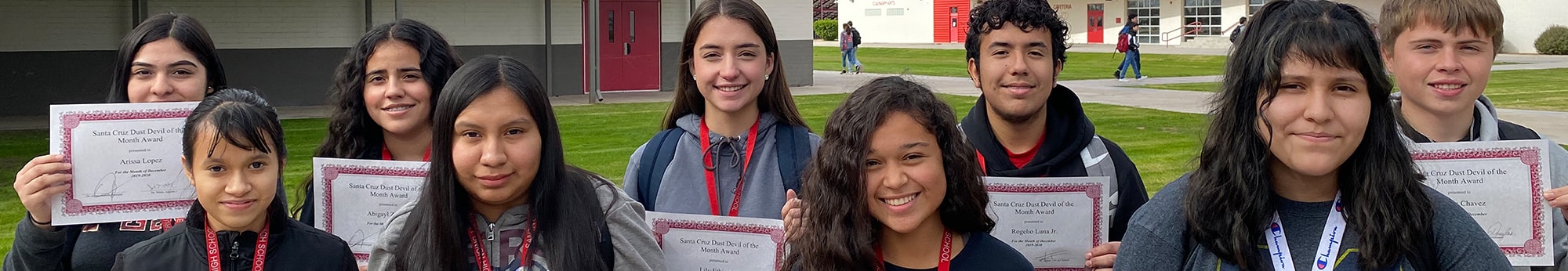 Group of students with their awards