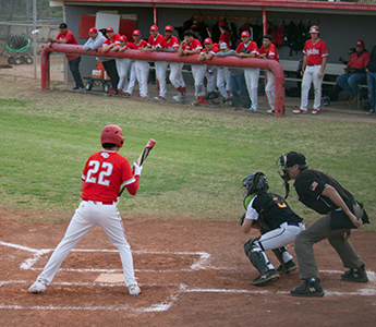 Baseball player at bat during a game