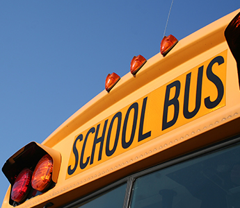 Top view of a school bus